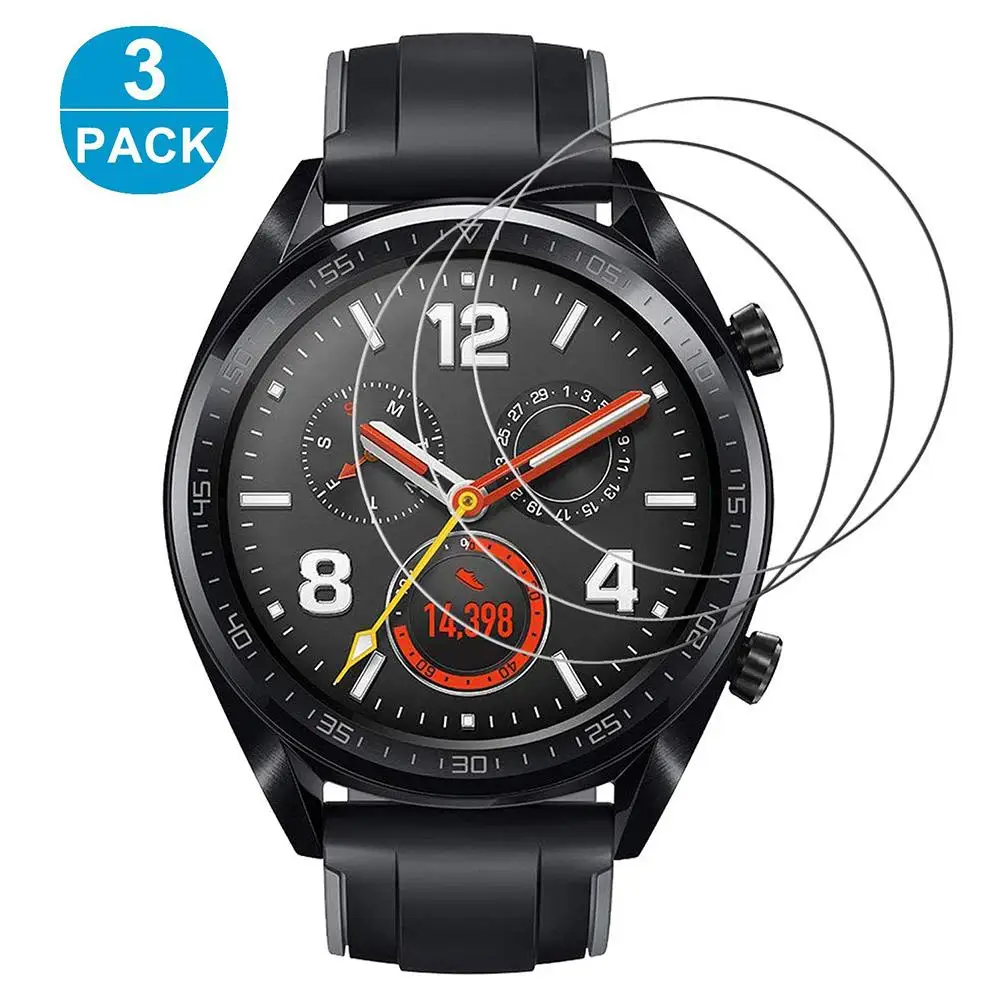 

3Pcs Tempered Glass Screen Premium Protector HD Front Smart Watch Explosion Protective Film Cover for Huawei Watch 2 Pro GT 2