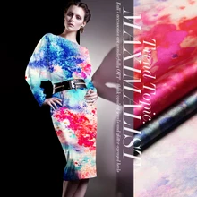 118 см печатная шелковая ткань для платья 19 мм шелк стрейч атласная ткань цифровой струйный спандекс ткань оптом шелковая ткань