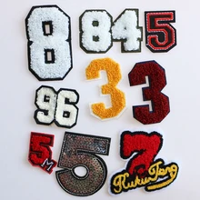 2 шт. различные арабские цифры блесток полотенца вышивка значок утюг на патч для одежды DIY полосы лоскутное наклейки пользовательские значки