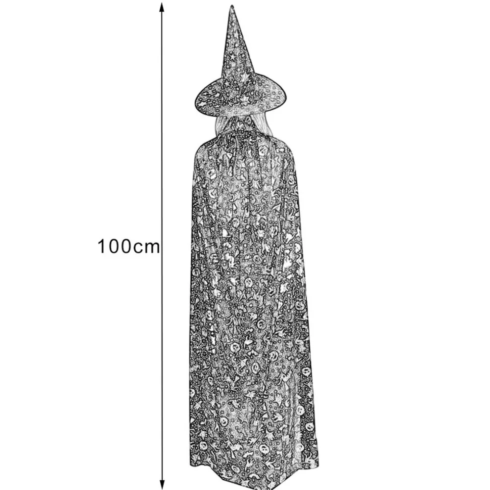 Хэллоуин Тыква плащ карнавальный костюм Зомби Детский Взрослый Маскарад горячего тиснения ведьмы пять кепка со звездами