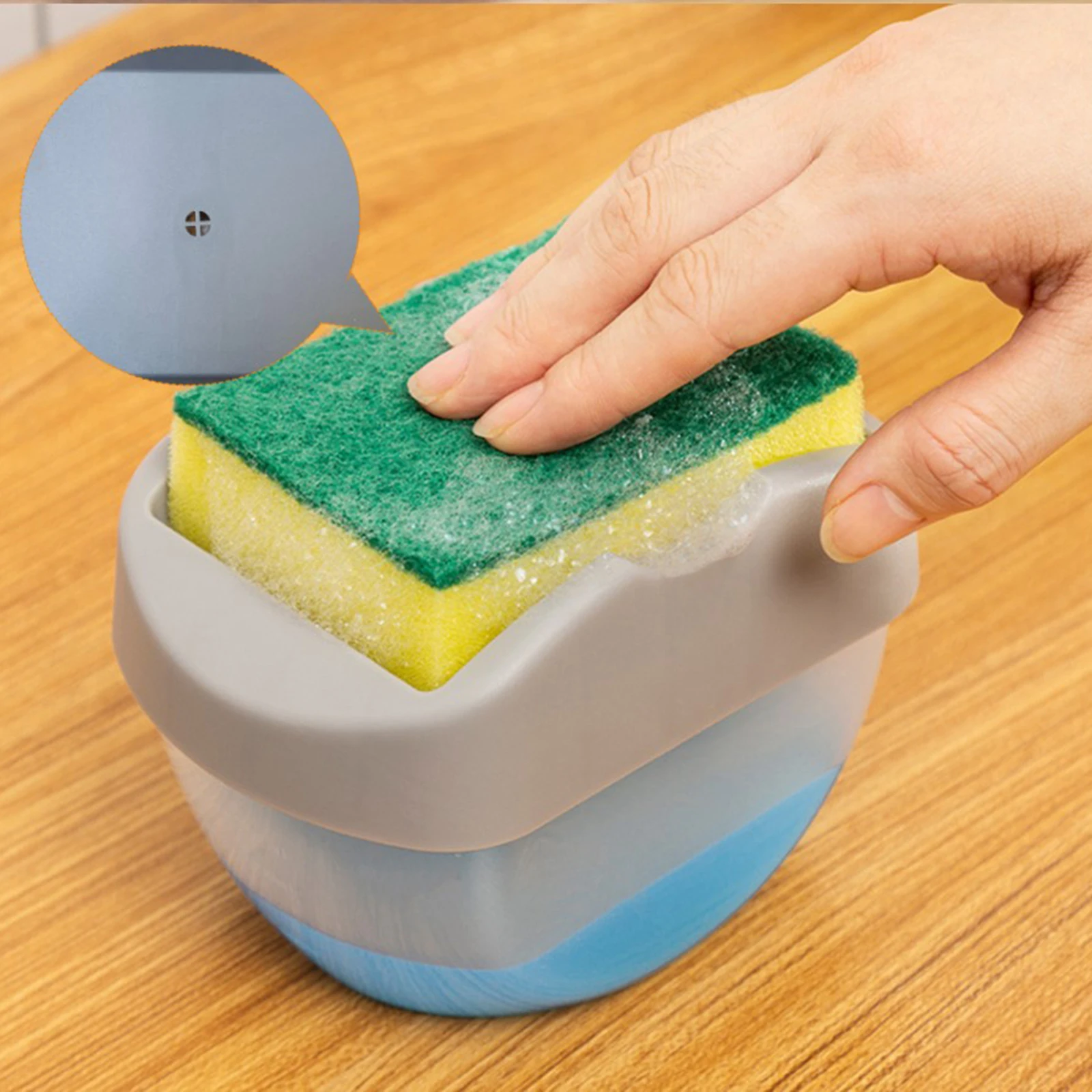 2 in1 Kitchen Liquid Soap Pump Dispenser ABS Sponge Holder Press Countertop Rack, Each Package Includes a Sponge 2 in1 Kitchen Liquid Soap Pump Dispenser ABS Sponge Holder Press Countertop Rack, Each Package Includes a Sponge