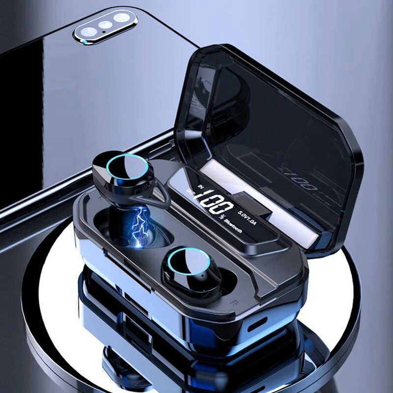 G02 Tws беспроводные наушники 5,0 Bluetooth 9D стерео наушники Ipx7 водонепроницаемые наушники 3300 мАч Led Smart power Bank держатель для телефона