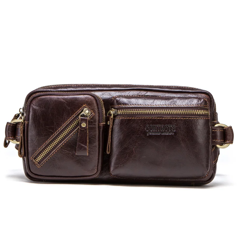 New leather multi function men's waist bag One Shoulder Messenger bag mens luxury designer Fashion Chest pack High-quality