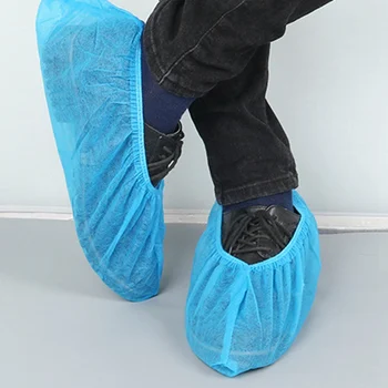 

100PCS Disposable Non-woven Shoes Cover Blue Waterproof Protective Shoe Covers Overshoes Home Hospital Cleaning Shield Overshoes