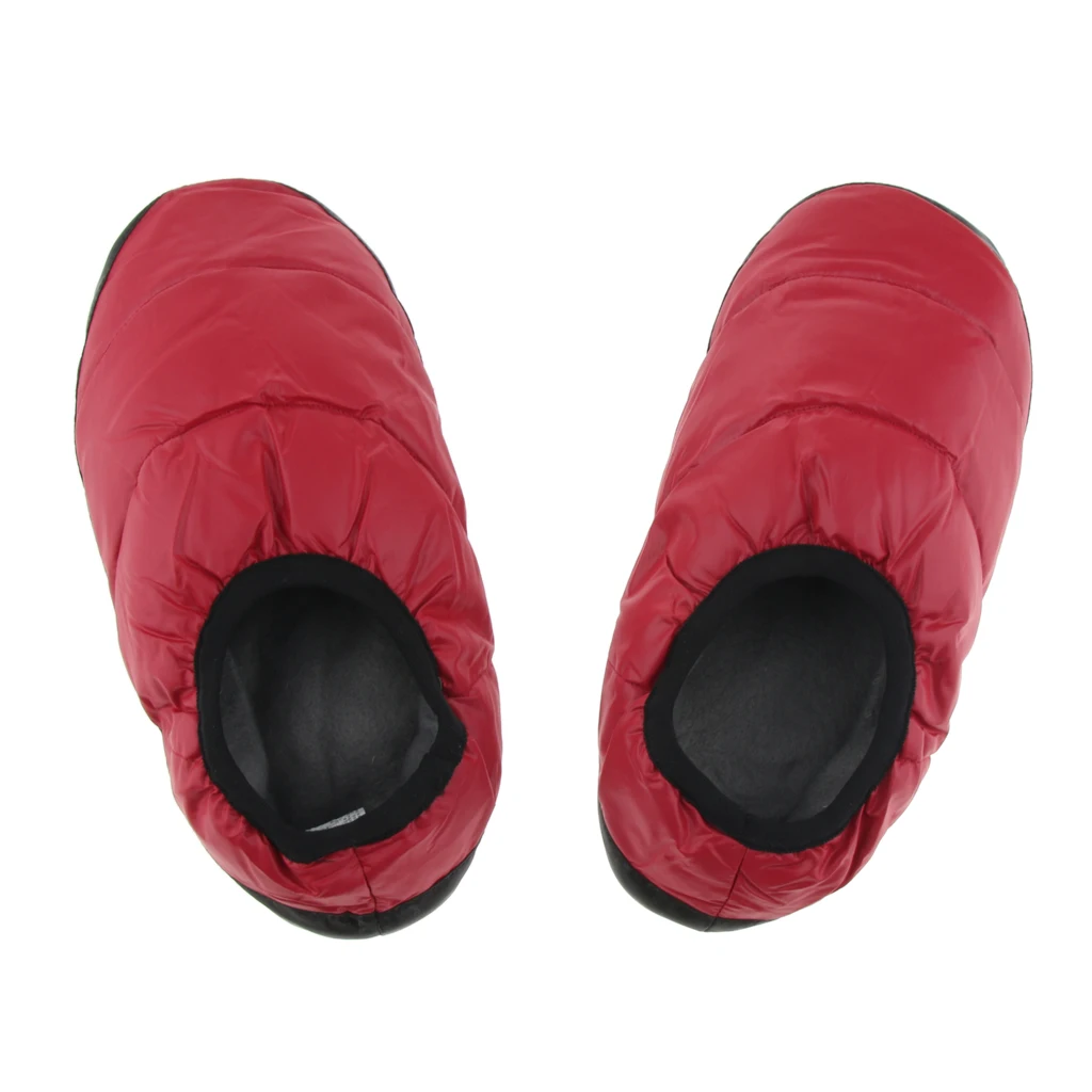 Slip on Duck Down Camping Slipper Unisex Winter Warm Non-slip Home Booties Waterproof Down Slipper