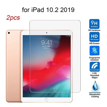 

2pcs Tempered Glass For Apple iPad 10.2 2019 7th Generation Protective Glass Screen Protector Film Bubble Free Anti-Scratch 9H