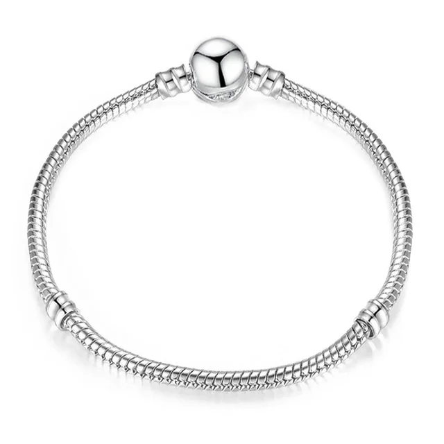 Boosbiy Silver Plated Cute Owl Snake Chain Charm Bracelet For Women Fashion Brand Bracelets DIY Jewelry Gift Making SC01