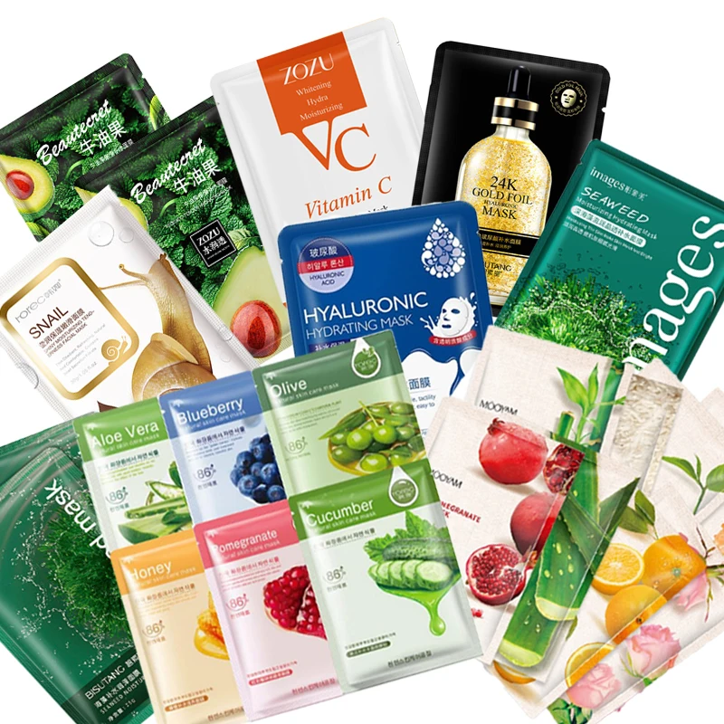 120/50/20 Pack Moisturizing Facial Mask For Face Lot Shrink Pores Beauty Bulk Aloe Vera Vc Sheet