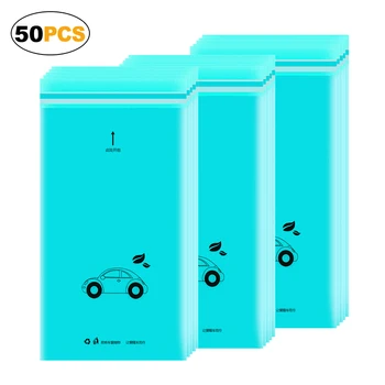 

50pcs Car Garbage Bags Traveling Portable Auto Seat Back Hanging Trash Storage Bags Kitchen Paste Type Garbage Storage Bags