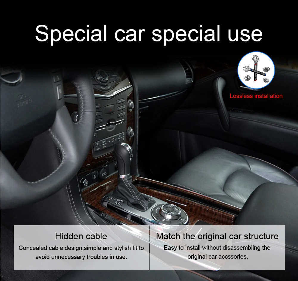 Quick Wireless Charger For Nissan Patrol 2017 2018 QI Fast Mobile Phone 10W Hidden Car Dashboard Holder Charging Pad