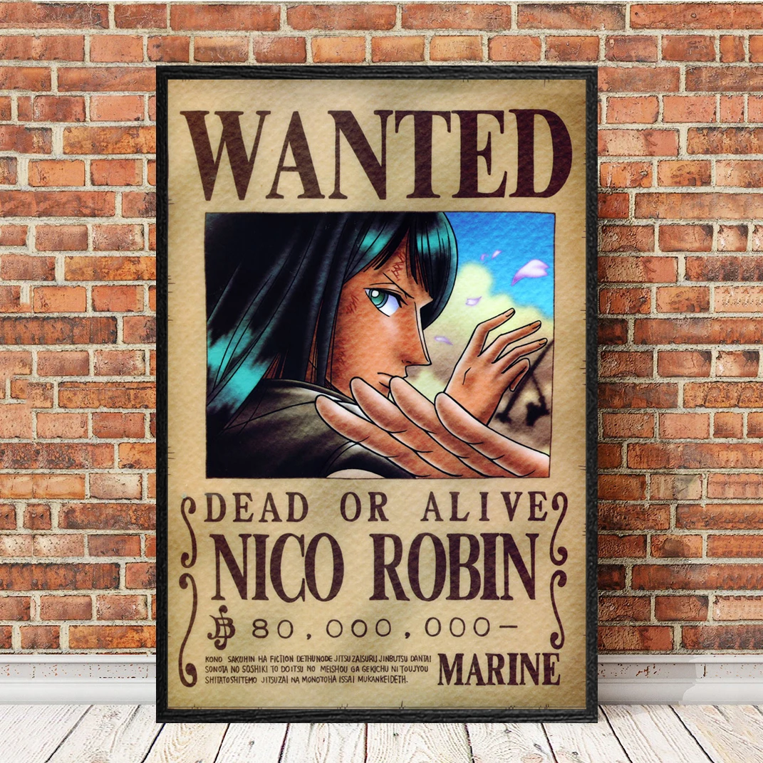 Japanese Anime One Piece Wanted Poster Hd Manga Canvas Luffy Zoro Robin Sanji Wall Paintings Anime Decor Wall Paintings Painting Calligraphy Aliexpress