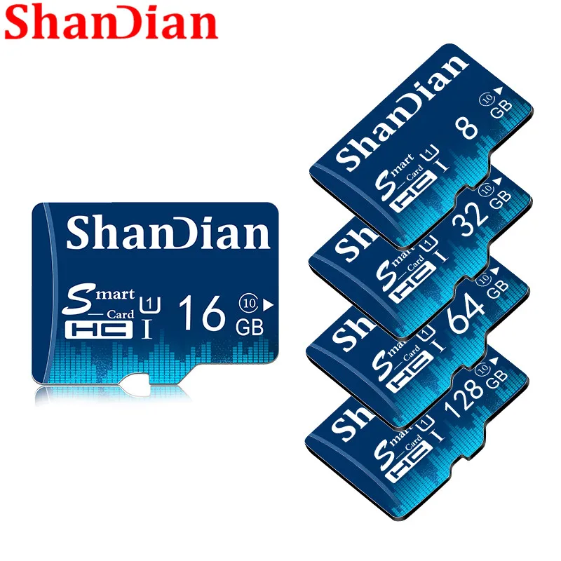SHANDIAN TF карта 16 ГБ 32 ГБ 64 Гб класс 10 карта памяти 4 ГБ 8 ГБ класс 6 смарт SD карта TF карта реальная емкость для телефонов/камер