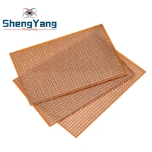 Lot de 10 pièces en papier pour bricolage, 6.4x9.5, 6.4x9.5CM, pour PCB, expérience universelle, Circuit imprimé matriciel, rangée unique, trou continu 64x95mm