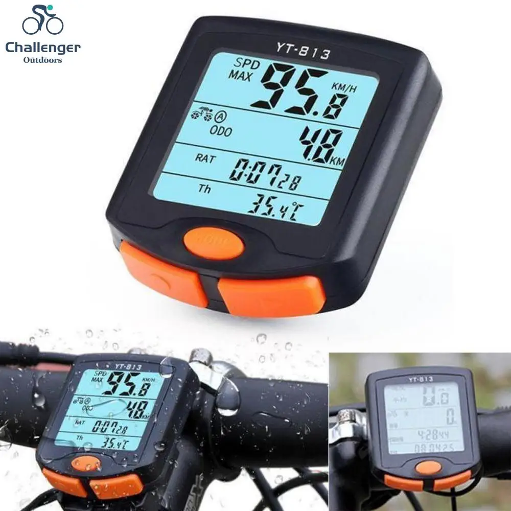 

YT-813 Bicycle Computer Digital MTB Road Bike Speedometer Odometer Waterproof Wired Cycling Stopwatch Backlight Bike Computer