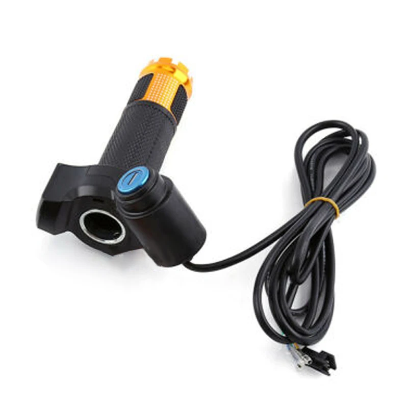 

12V-99V Throttle Grip Handlebar For Scooter Electric Bike EBike LED Gold determine damage to lithium batteries