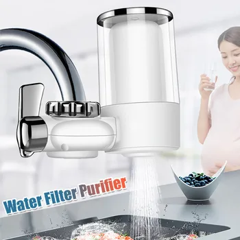 

Tap Water Purifier Clean Kitchen Faucet Washable Ceramic Percolator Water Filter Rust Bacteria Purifier with 6 Faucet Converter