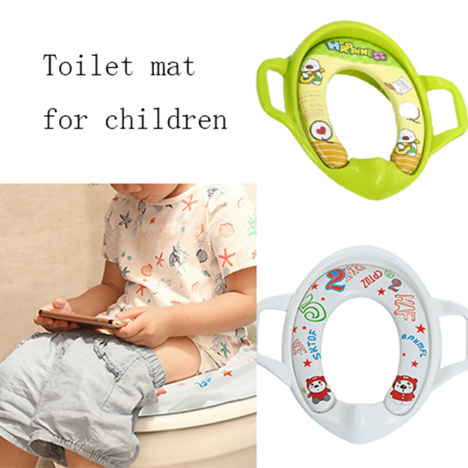 2021 Verano de bebé de dibujos animados inodoro orinal asiento de entrenamiento para niños niño inodoro para niña asiento con cojín de respaldo baño entrenador