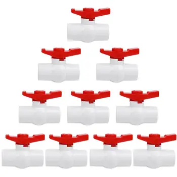 

10 Pcs Ball Valve PVC Water System Valve PVC Pipe Fittings Plumbing System Parts Water Tube Connector Ball Valve For Outdoor