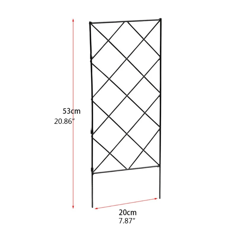 Garden Plants Vines Climbing Trellis Black Metal Wire Lattice Grid Trellis Panels Decorative Fences Flower Support Frame for Vin