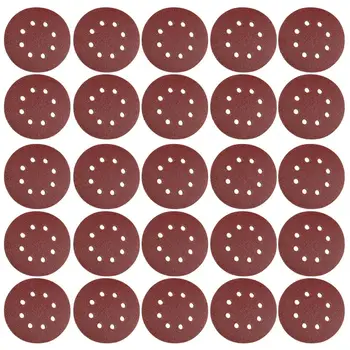 

25PCS 8 Holes 5 Inch Sanding Discs Hook and Loop 80 Grit Sandpaper for Random Orbital Sander