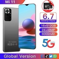 Global Version 6.7 Inch Mi 11 Android Smartphone 6000mAh Battery 16+512G Cellphone Support Google WiFi 4G 5G Unlocked Celular