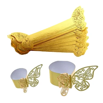 Pcs butterfly laser cut paper rings napkins holders hotel birthday wedding banquet christmas party favor table