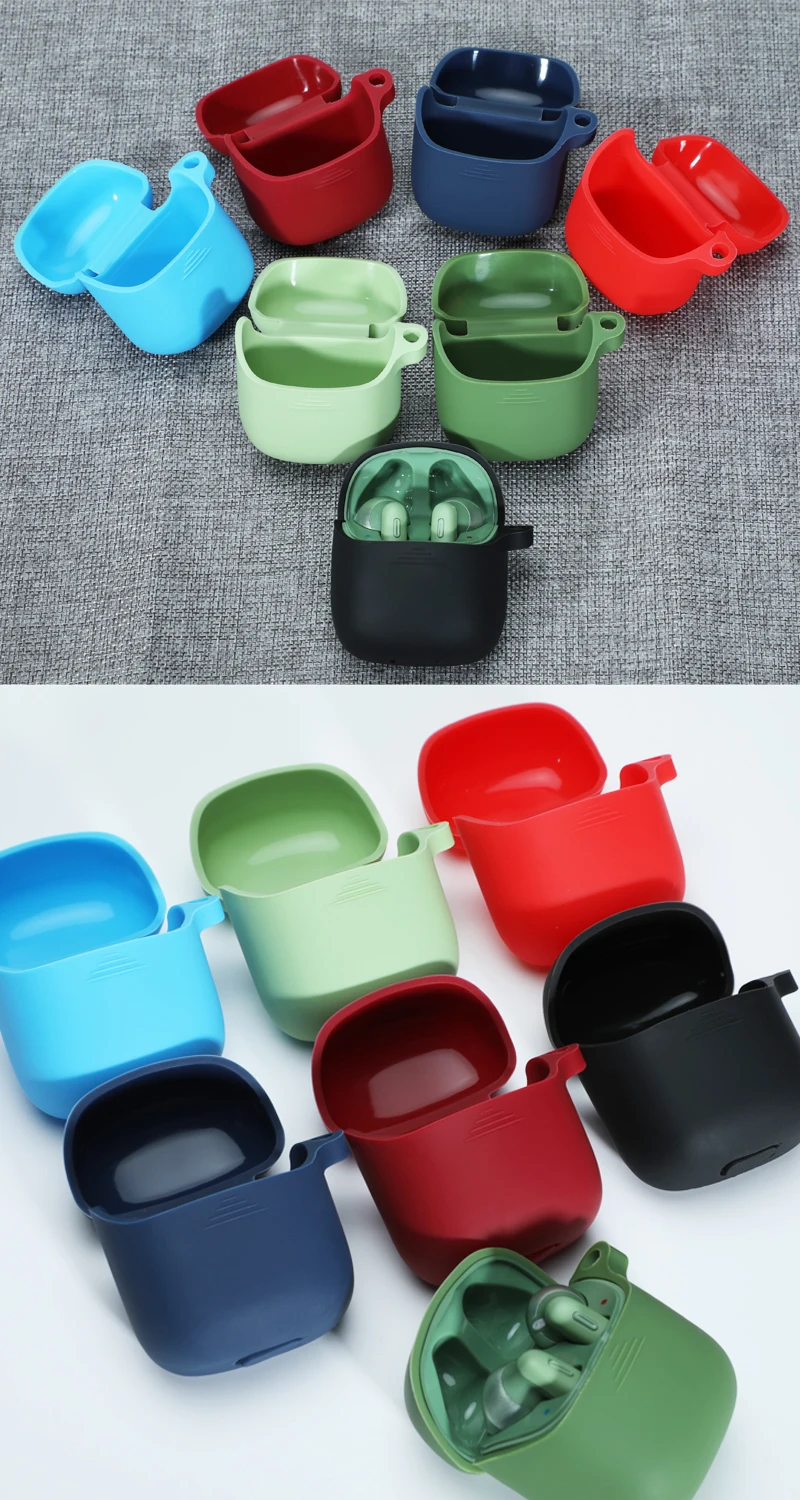 Силиконовый однотонный защитный чехол TWS для Bluetooth гарнитуры Airpods Apple JBL Tune 220