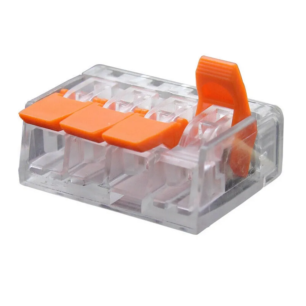 414-Orange 50/100 шт Мини Быстрый разъем провода разъем 222-412/413/414/415 Универсальный Компактный проводки проводника пуш-ап-в клеммный блок - Цвет: 414-Orange