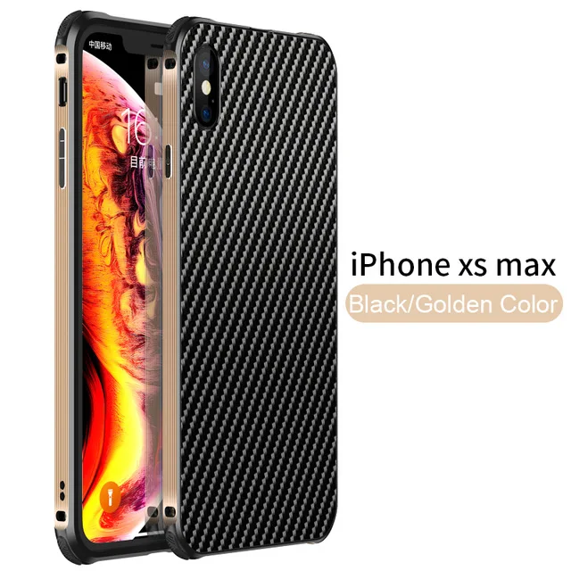 for XSMax Gold Тонкий чехол для iPhone 11 Pro Max X XS Max XR 7 8 Plus, минималистичный прочный плотно прилегающий чехол из углеродного волокна, Fundas - Цвет: for XSMax Gold