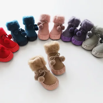 

Spring and autumn winter terry socks baby socks children's floor socks loose mouth baby slip plastic toddler socks socks