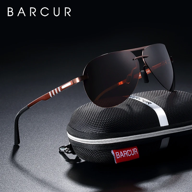 BARCUR Pilot, поляризационные Защита от солнца очки мужские солнцезащитные очки водителя брендовая дизайнерская обувь спортивные