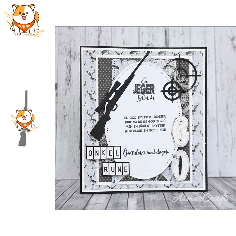 Shotgun Hunting Metal Cutting Dies Scrapbooking Stencil DIY Decorative Craft Embossing Die Cuts Card Making New For 2019 | Дом и сад
