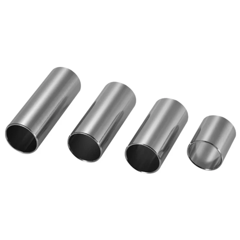 

4Pcs Guitar Slides Chrome-Plated Stainless Steel Accessories for Guitar Bass (Silver Color)