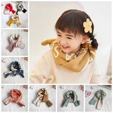 Милый осенне-зимний лоскутный шарф для маленьких мальчиков и девочек Теплые трикотажные шарфы