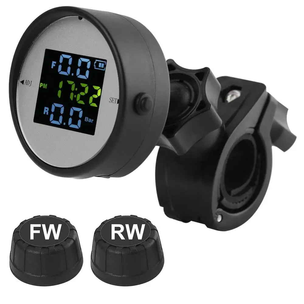 Новая система контроля давления в шинах TPMS 2 шт. Датчик USB интерфейс шины для мотоцикла контроль давления Безопасность ЖК-дисплей цветной экран
