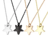 Dropshipping Stainless Steel Cremation Jewelry Five-pointed Star Shape Ashes Pendant Memorial Urn Necklace Jewelry 1