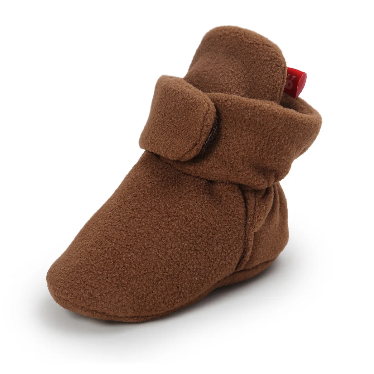 Ботинки для маленьких мальчиков и девочек; хлопковый для новорожденных; мягкие Нескользящие теплые флисовые пинетки теплые носки для зимы; тапочки; обувь для малышей
