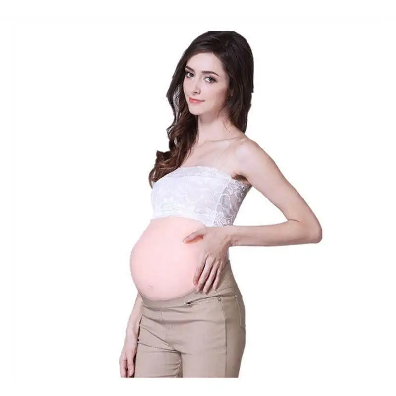 

2020 New Fake Pregnant Belly 2000-3000g/pc Skin Adhesive Backside Silicone Stomach for Unisex Shape Wear Bodyshaper