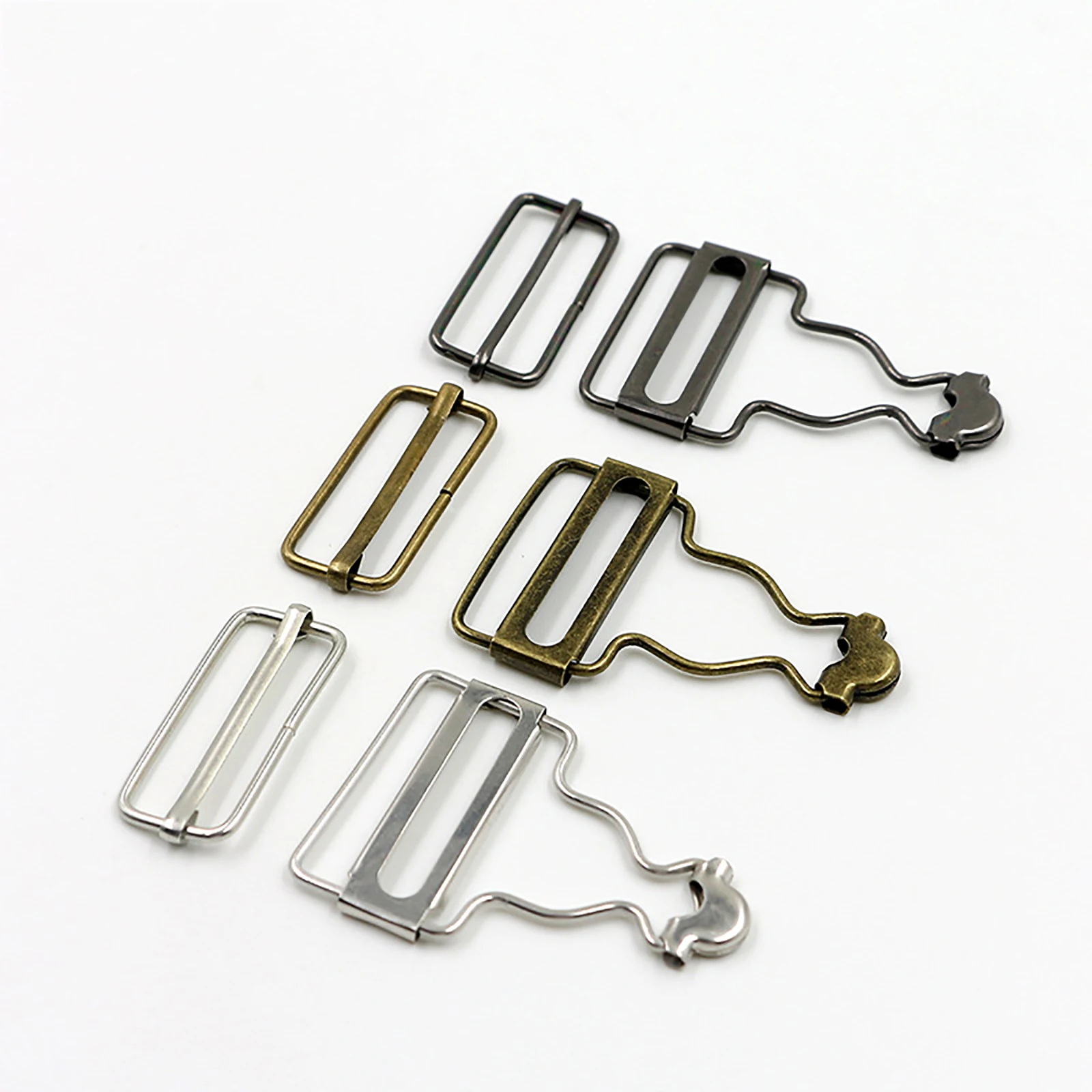 Hotaden 2pcs / Set Bouton Bib Mini Suspenders Boucle En Métal Clips Gourd Brace Adjust Salopette Salopette Fastener Rivets Accessoires Couture