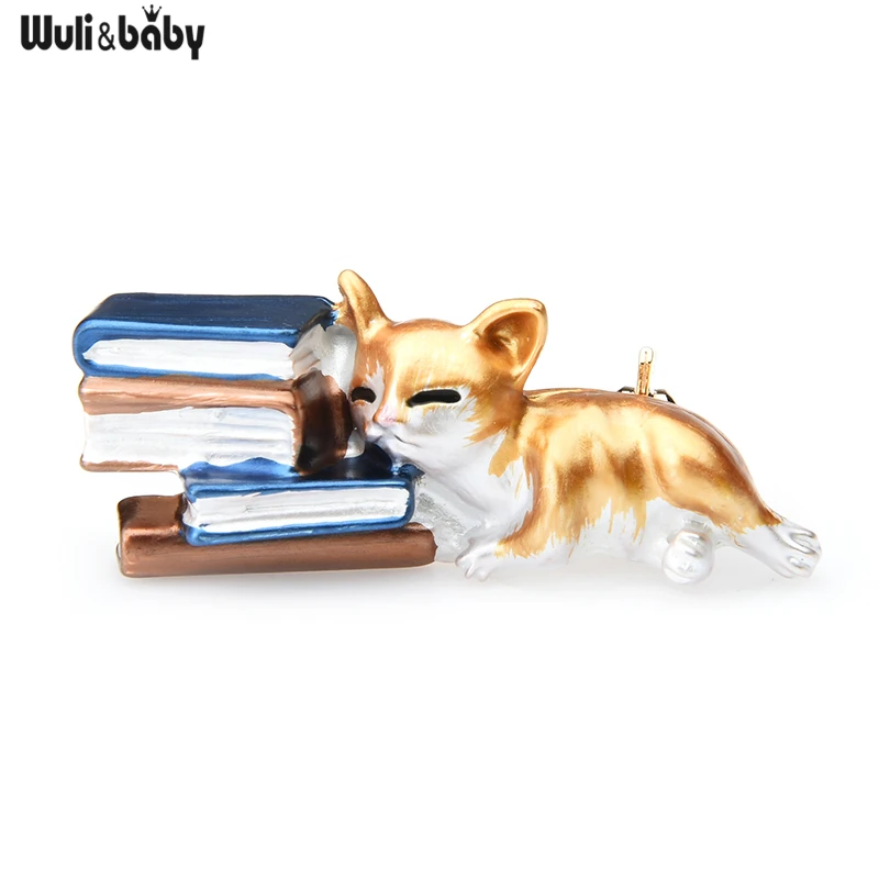 Wuli &amp baby книга для чтения спящие броши-кошки женские милые эмалированные