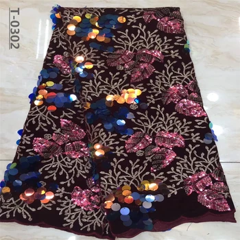 

Nigerian Velvet Lace Fabric French Tulle Lace Fabric 2020 High Quality African Lace Wiht Sequins Wedding Fabric For Dress
