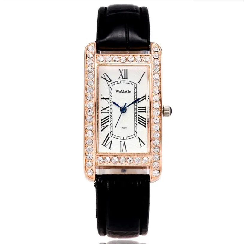 

Luxury Women Roman Numeral Ladies Diamond Gold Watches Small Rhinestone Bracelet Quartz WristWatch Reloj De Mujer