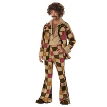 Disfraz Retro jipi para fiesta de Halloween Vintage 1960s 1970s disfraz fantasía Disco para hombre
