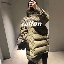 Большой размер толстый очень теплый армейский зеленый длинный женский зимний жакет Personalit модный Свободный пуховик женская одежда