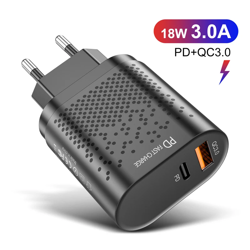 Lovebay Dual USB Charger QC3.0 3A PD Fast EU US Tablet Wall Mobile Phone Adapter for iPhone 11 XS MAX Samsung Xiaomi | Мобильные