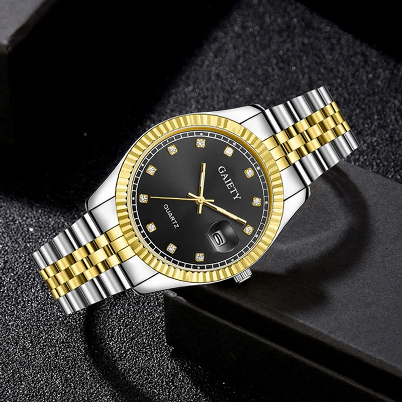 Модные синие часы, мужские водонепроницаемые кварцевые часы с календарем, люксовый бренд, мужские ролевые серебряные часы из нержавеющей стали, мужские наручные часы
