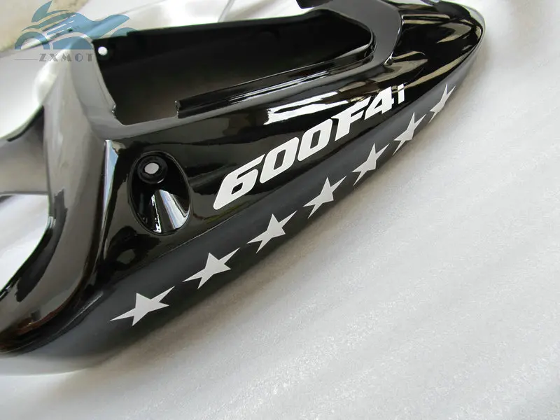 Пользовательские вы Инъекции обтекатель комплект Подходит для Honda CBR 600F4i 2001 2002 2003 CBR600F4i 01 02 03 Серебряные черные наборы для гостинцев части HT44