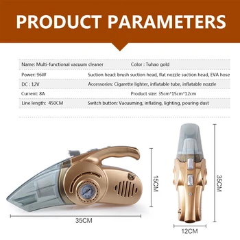 

96W Car Vacuum Cleaner High-Power Car Vacuum Cleaner Car Multifunctional Four-In-One Vacuum Cleaner