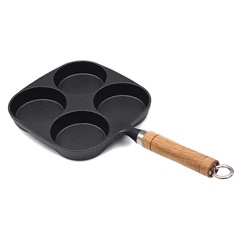 

Four-Hole Mini Fried Egg Pot, Household Egg Burger Machine Uncoated Non-Stick Pan, Breakfast Fried Egg Mold