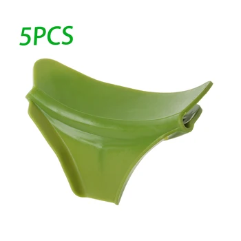 

5Pcs Silicone Deflector Funnel Water Soup Funnel Round Pot Edge Kitchen Gadgets Liquid Pouring Cooking Tool